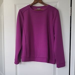 Talbots Vibrant Magenta Crew Neck Sweater